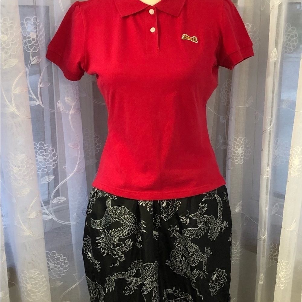 Le Tigre red polo crop shirt -  tiger SZ M classic